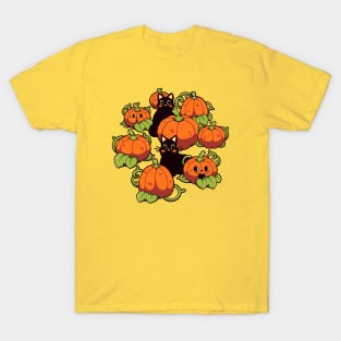 Cats and Pumpkins Kawaii Halloween by Tobe Fonseca T-Shirt